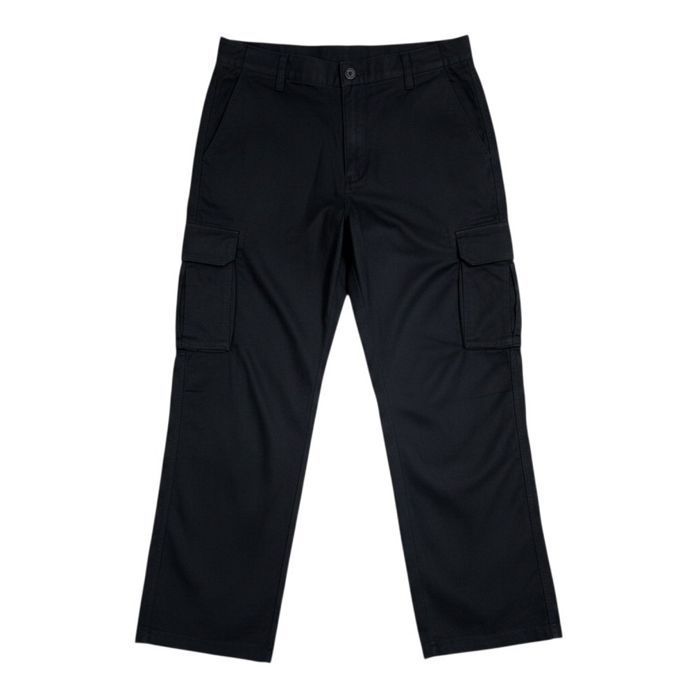 Goodfellow & Co Mens 40x32 Black Cargo Pants Straight Leg Stretch Zip Pockets